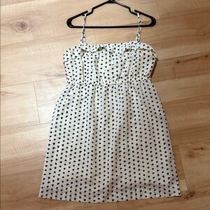 J. Crew Candace Ink Dot Spaghetti Strap Dress, Size Medium